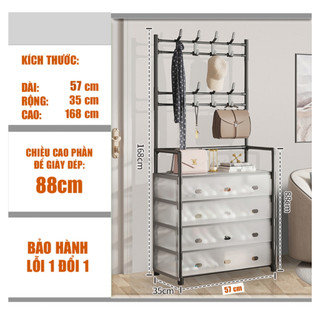 kệ để giày dép SIZE TO 77CM  KHUNG THÉP có nắp đậy 4/5 tầng giá để giày dép  có móc treo tiên lợi
