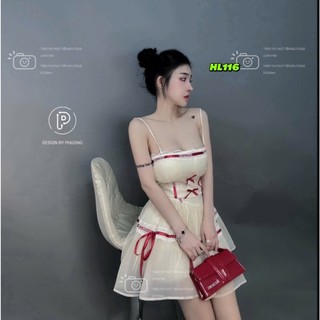 Đầm voan cát 2 lớp dày xinh GB16092 mới