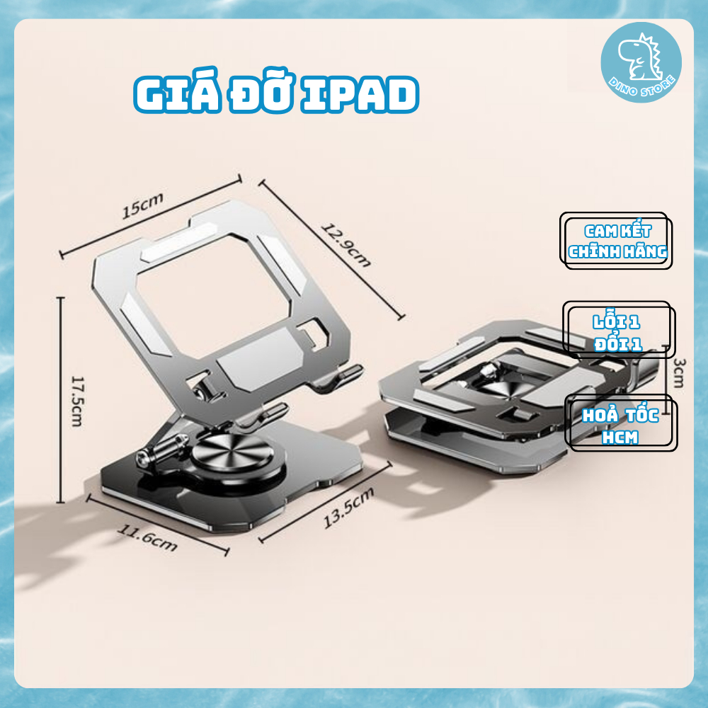 [SẴN] Giá đỡ IPAD xoay 360 độ full kim loại siêu chắc chắn, thiết kế đẹp DINO STORE