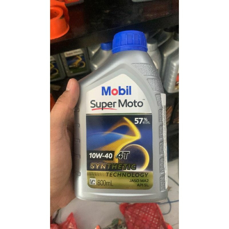 Dầu Nhớt Xe Số Mobil Super Moto 10w40 Synthetic 800ML -> 1L4