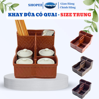  Khay Đựng Đũa Muỗng Gia Vị Có Quai 27x20x15 dành cho nhà hàng quán ăn Nhựa Thắng Lợi TL081 
