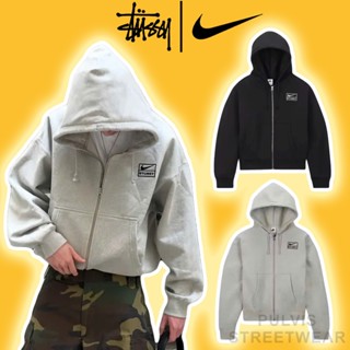   Hight Quality  - Áo Hoodie Zip STUSS x NlKE NRG Washed Black Grey Jacket Áo hoodie kéo khóa nam stuss nỉ bông 