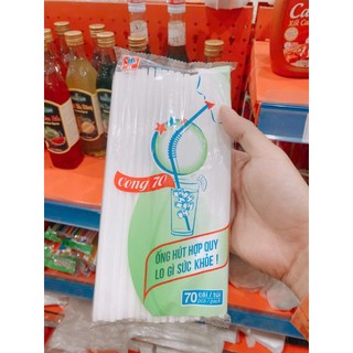  Bịch 70 cái ống hút cà phê cong trắng phi 5 tiệt trùng 