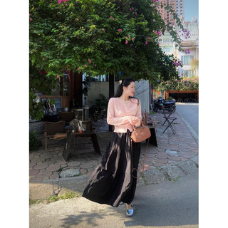 Chân váy lụa bồng tầng ☕️ QC
