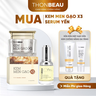   Mua 2 Tặng 2 Kem Men Gạo X3 +Serum Collagen Yến 20ml  Tặng Sữa Rửa Mặt 40ml +Tặng Kem Chống Nắng 25ml  