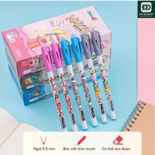 Hộp 20 cây Bút gel xóa được MAZZIC, bút gel Thiên Long ngòi 0.5mm xanh/đen/tím viết trơn có gôm tẩy