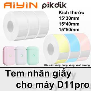 Giấy in tem kích thước 15x30 15x4015x50mm cho máy PIKDIK/BEEPRT/AIYIN D11pro in nhãn dán, ghi chú, in mã vạch