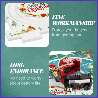 [Khách Hà Nội cần hoả tốc ib shop] Đồ chơi Noel lắp ráp đường ray tàu hỏa với 13ct: 6 miếng ghép, 1 tàu, 6 biển báo