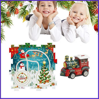 [Khách Hà Nội cần hoả tốc ib shop] Đồ chơi Noel lắp ráp đường ray tàu hỏa với 13ct: 6 miếng ghép, 1 tàu, 6 biển báo