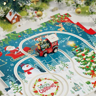 [Khách Hà Nội cần hoả tốc ib shop] Đồ chơi Noel lắp ráp đường ray tàu hỏa với 13ct: 6 miếng ghép, 1 tàu, 6 biển báo