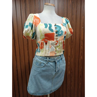 NEW DESIGN NEW TAG - Áo kiểu cổ vuông bymo - Size M