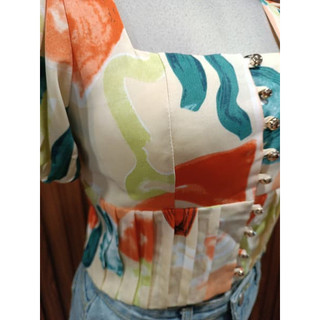 NEW DESIGN NEW TAG - Áo kiểu cổ vuông bymo - Size M