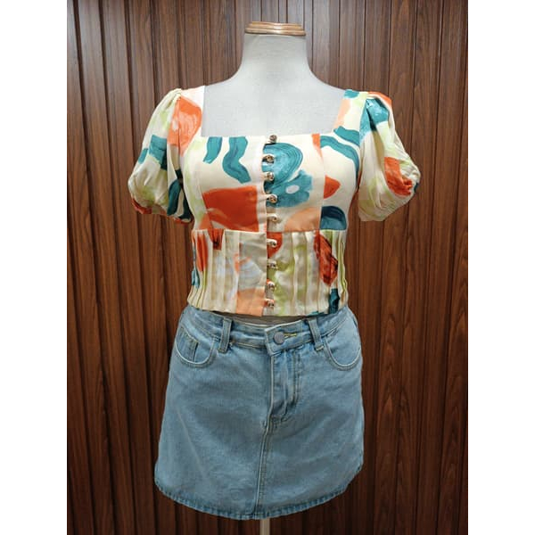 NEW DESIGN NEW TAG - Áo kiểu cổ vuông bymo - Size M