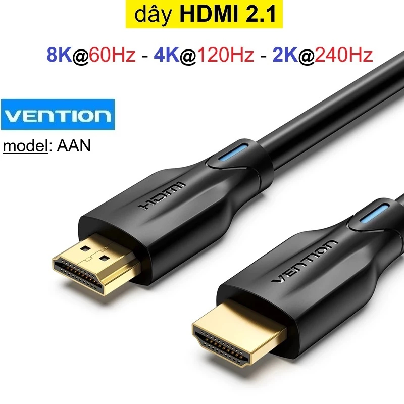 Dây HDMI 2.1 Vention AAN hỗ trợ độ phân giải 4K/240Hz, 2K/360Hz, 1080P/480hz -Bảo Hành 6 tháng