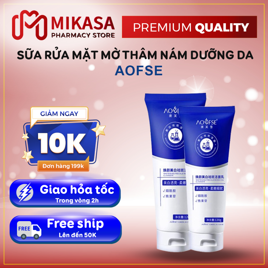 Sữa Rửa Mặt AOFSE - Sữa AOFUXE Chăm Sóc Da Toàn Diện, Dưỡng Trắng, Làm Mờ Nám Tàn Nhang, Làn Da Trắng Mịn