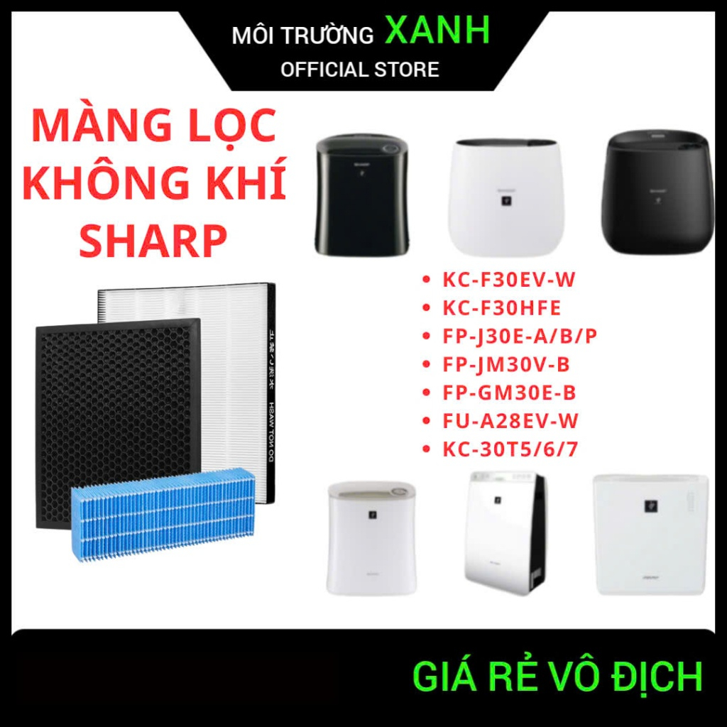 Màng Lọc Không Khí Sharp FP-J30E, FP-J30E-A/B/P, FP-JM30V-B, KC-F30EV-W, KC-30T5/6/7, FZ-F30HFE...