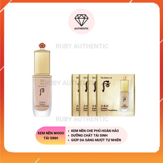  10 Gói Sample Kem nền Whoo tái sinh che phủ hoàn hảo tái tạo da - Essence Radiant Foundation 1ml - RUBY AUTHENTIC 