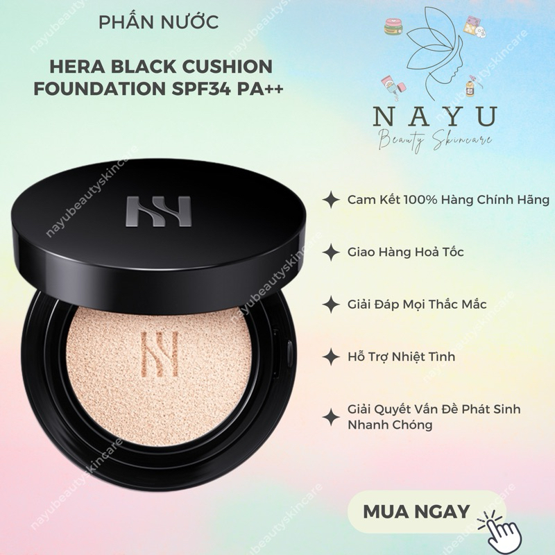 [MẪU MỚI - BILL DUTY] PHẤN NƯỚC HERA BLACK CUSHION FOUNDATION SPF34 PA++