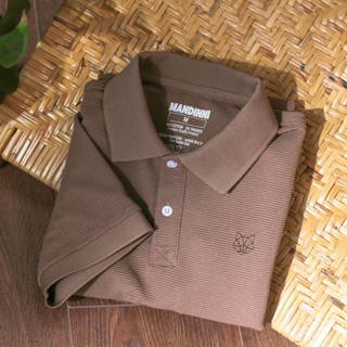 Áo thun polo nam FOX BASIC logo thêu cotton  dệt gân cao cấp, chuẩn form, năng động - MANDINNI