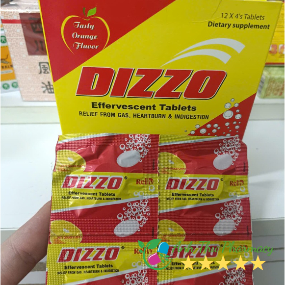 Viên Sủi Làm Hỗ trợ tiêu hoá Giảm đầy hơi, khó tiêu, ợ chua DIZZO Effervescent Vị Cam