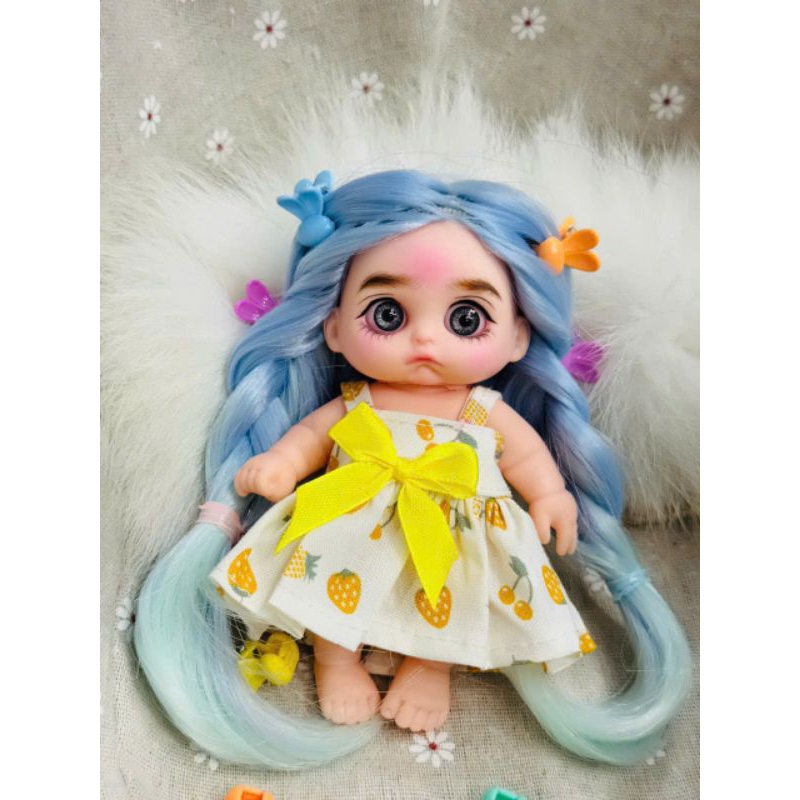 (Tặng kẹp tóc) Búp bê baby 5inch-12cm cho bé.( Đã trang điểm và làm tóc)