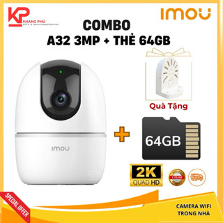   Combo  A32 Imou 3MP Ranger 2 + Thẻ 128GB + Chân đế chữ L - Camera wifi trong nhà 