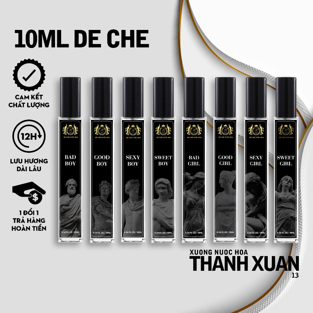 [Set 4 lọ] Nước hoa Đế chế đủ tất cả các mùi - Xưởng nước hoa Thanh Xuân - Bad Boy - Bad Girl - Sexy