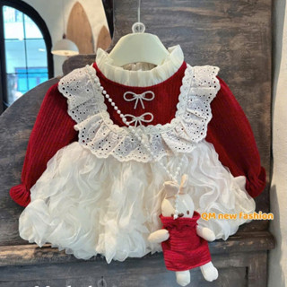   Tặng Thỏ  Váy Nhung Tiểu Thư NemmKids Voan Sóng Có Kèm Thỏ Cho Bé Gái Từ 4-12kg  SẴN  