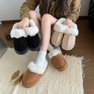  Sục da lộn lót lông vũ mềm mịn ấm áp đế cao chống trơn trượt nhiều màu 