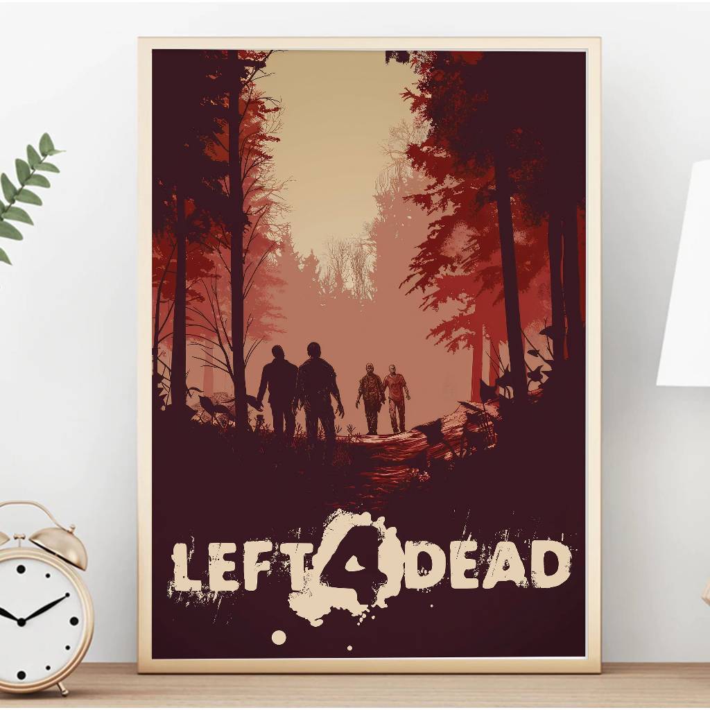 Gaming Poster Tranh Left 4 Dead  -Có Sẵn Keo Dán - Có cán bảo vệ ảnh - Bền màu - Chống xước - Decal 
