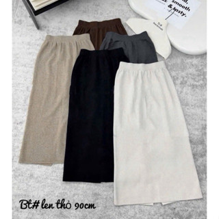 CHÂN VÁY LEN LÔNG THỎ XẺ SAU DÀI 90P HÀNG QCL1 MS18688