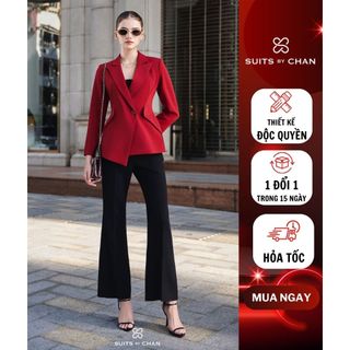  SUITS BY CHAN VIVI KA - Áo vest dài tay vạt chéo Quần dài ống loe nhẹ - SCAO00065 SCQD00046 Nữ Women 