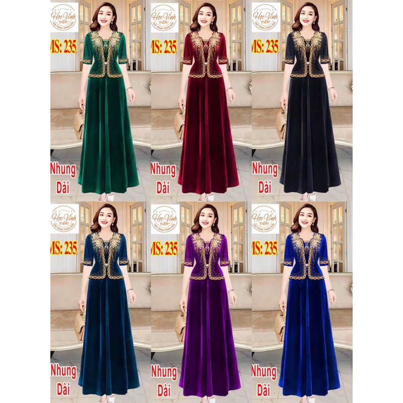 M235 Đầm nhung dự tiệc cao cấp