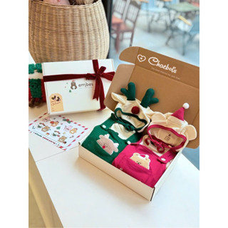 Bộ Body Noel Cho Bé Embes, Set Quần Áo Mặc Giáng Sinh Cho Bé Trai Bé Gái Từ 3-12 Tháng (5kg - 11kg)
