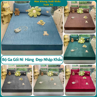  Bộ Ga Gối Bộ Ga Gối 3 Món Ga Trải Giường Nỉ Nhung Trần Bông Mền Mại Thoáng Khí Nhiều Màu Sắc 