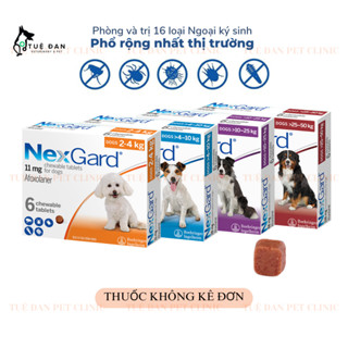  NEXGARD - Viên nhai phòng & trị ve rận bọ chét ghẻ demodex sarcoptes dành cho Chó - 1 viên lẻ 