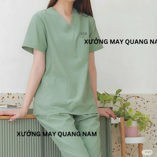 Bộ scrubs vải Cotton Hàn Cao Cấp Bác sĩ, quần áo Blouse ,Quần áo Spa,Thẩm mỹ viện,nha khoa