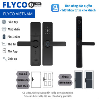2025 Khóa Thông Minh Vân Tay Điện Tử Flyco phù hợp Cửa Gỗ,Composite, Nhôm Kính,Xingfa,Cửa Sắt - Bảo Hành Khoá 1 năm