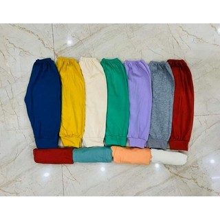  Combo 10 Quần Chục Dài Trơn Vải Cotton Cho Bé Trai Bé Gái Đủ Size 3-17kg 