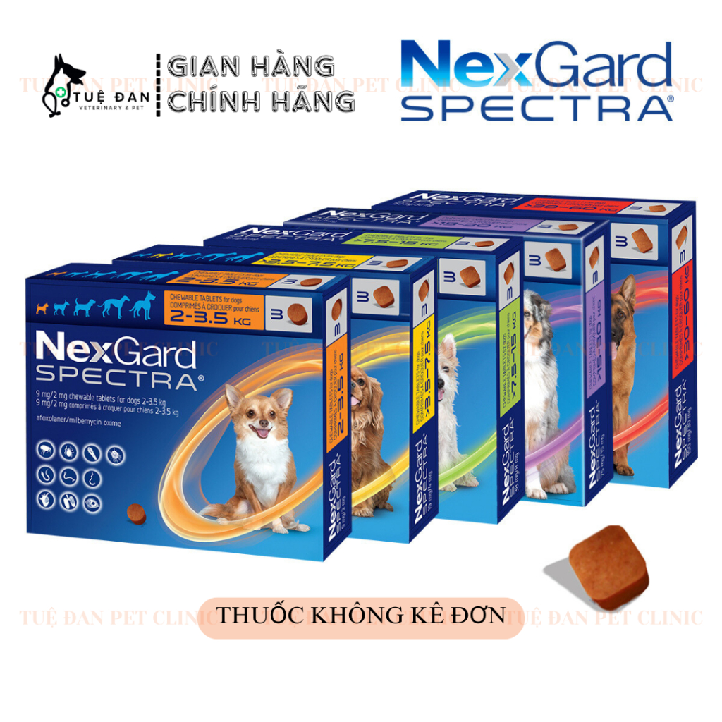 NEXGARD SPECTRA - Viên nhai phòng & trị nội, ngoại ký sinh dành cho chó - 1 viên lẻ