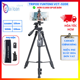 Tripod Yunteng VCT-5208 - Chân đế điện thoại, máy ảnh, phụ kiện livestream, quay video chụp ảnh