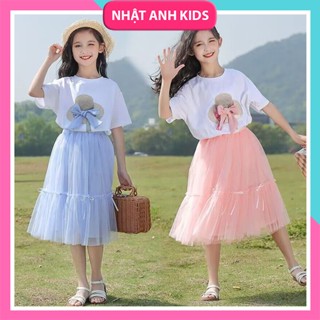 🌸 Chân Váy Voan Form Dài Cho Bé Gái Phong Cách Hàn Quốc Siêu Dễ Thương - Hàng Quảng Châu Cao Cấp 🌸