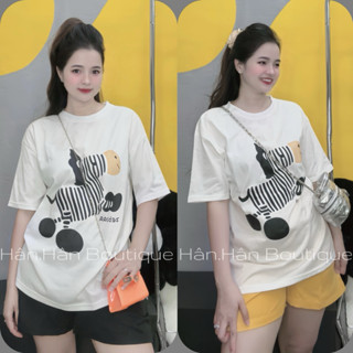 M20 Bộ Thun Nữ 3158 tay ngắn cotton khô in [ NGỰA ]. Chiều dài áo 70cm