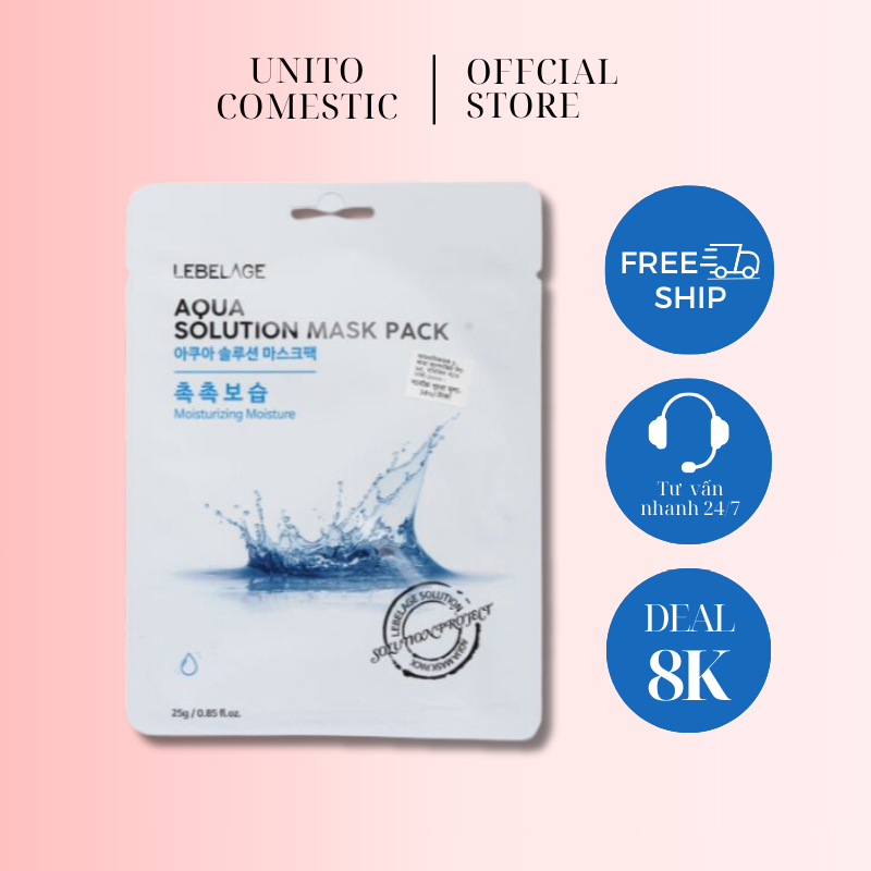 Mặt Nạ Lebelage Aqua Solution Mask Pack Moisturizing Moisture Cấp Nước 25g