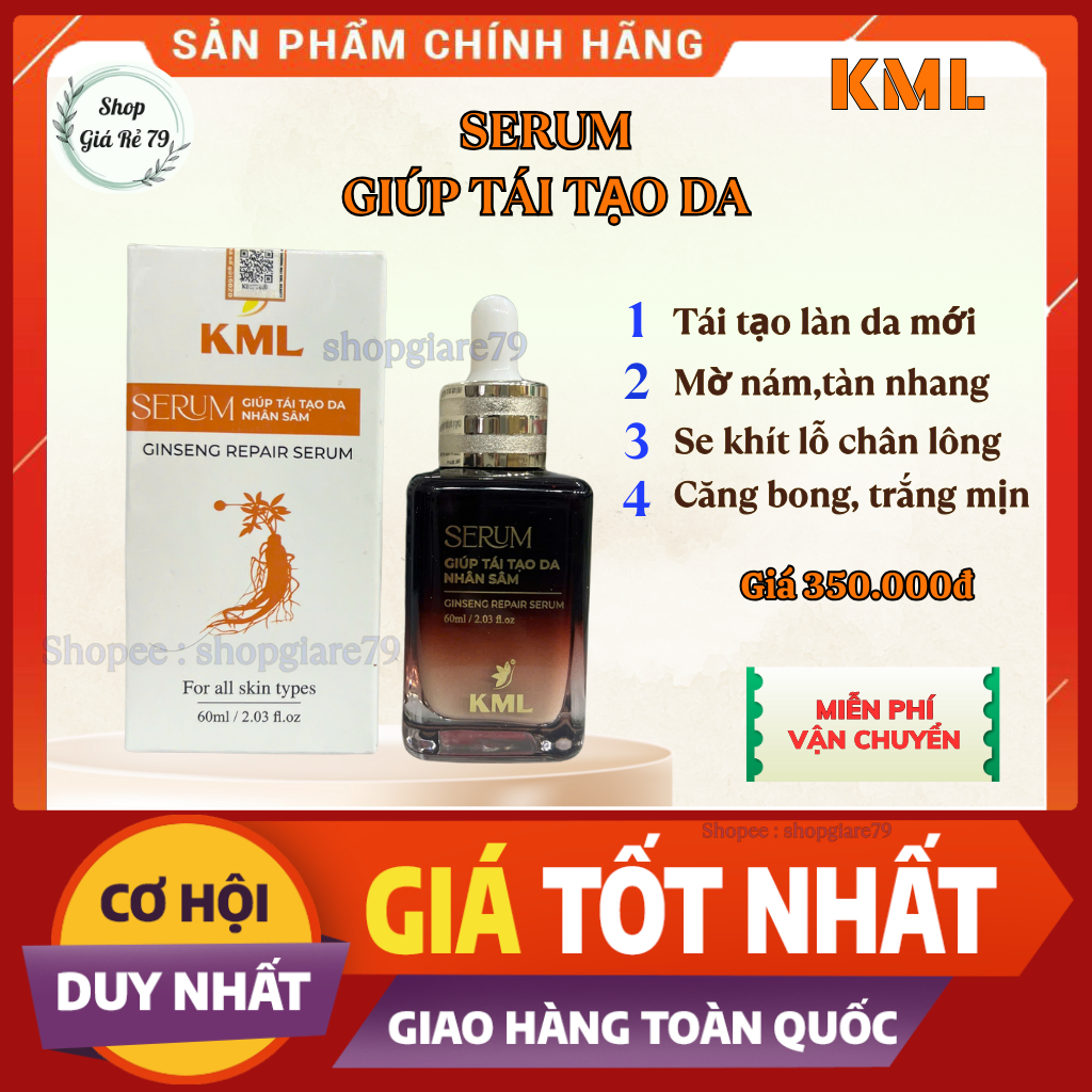 SERUM TÁI TẠO DA NHÂN SÂM KML 60ml [Hàng chính hãng ]