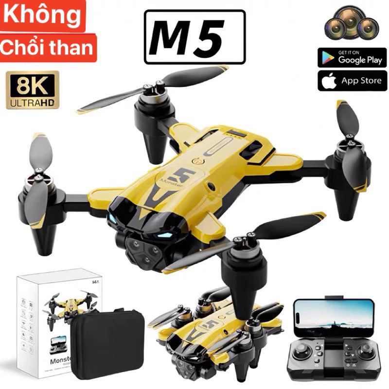 Flycam Monter M5 động cơ không chổi than/ E88  /E99 , 3 camera 8K, pin 1800mah | BigBuy360 - bigbuy360.vn