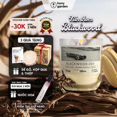 Nến Thơm Dễ Ngủ Hương Black Wood , Làm Quà Tặng, Decor Thơm Phòng Ngủ BST Chill Relax HENY GARDEN