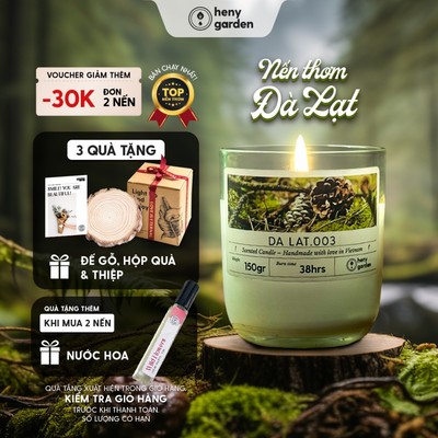 Nến Thơm Dễ Ngủ Hương Đà Lạt Chill, Làm Quà Tặng, Decor Thơm Phòng Ngủ BST Chill Relax HENY GARDEN