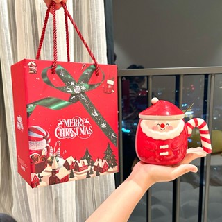  Cốc Ông Già Noel Cốc Cà Phê Sữa Có Thìa Nắp Cốc Uống Nước 460ml Có thể dùng làm quà tặng SDLR-01 