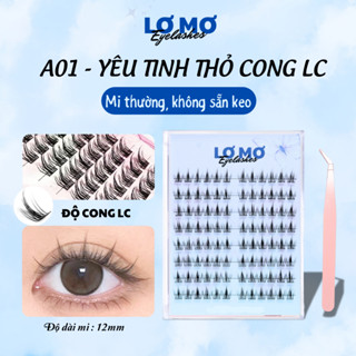 [MI CONG LC ] Mi giả LƠ MƠ, dáng mi Yêu Tinh Thỏ cong LC có thể tái sử dụng. Mi mềm, cong, nhẹ mắt